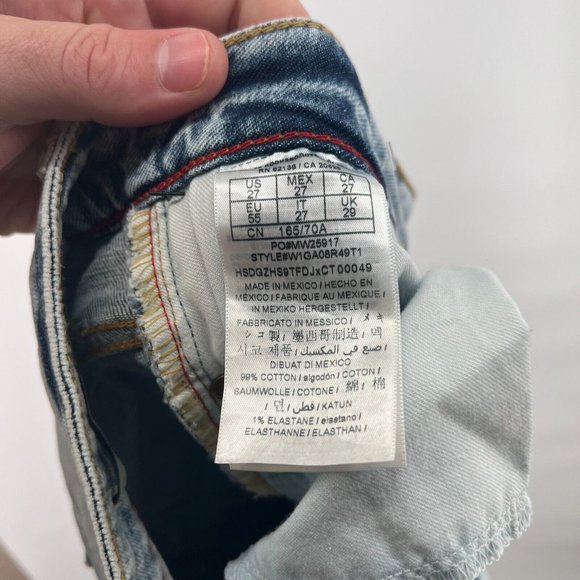 Guess 1981 Slim Straight Leg Jeans Women's 27 Acid Wash Light High Rise Mom NWT - Picture 8 of 8